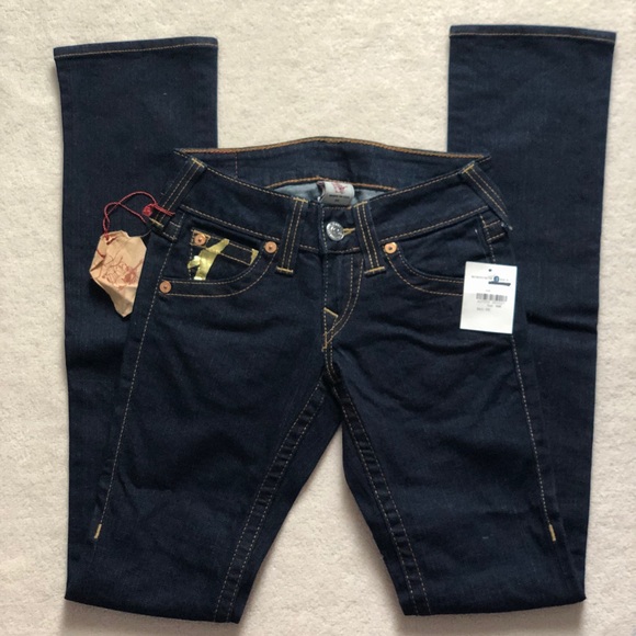 BNWT True Religion Gold Foil Billy Jeans Sz 25 - Picture 2 of 5